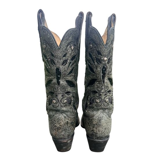 Corral woman’s 7 black gray inlay studded sequin cowboy festival boots gorgeous - Picture 7 of 12
